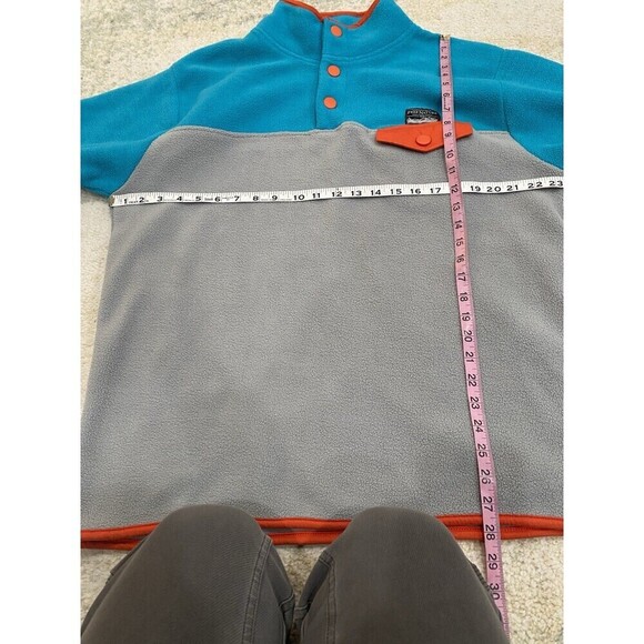 Free Nature NYC Sz L Mens Fleece Quarter 1/4 Snap Pullover Color Block Retro - Picture 6 of 9